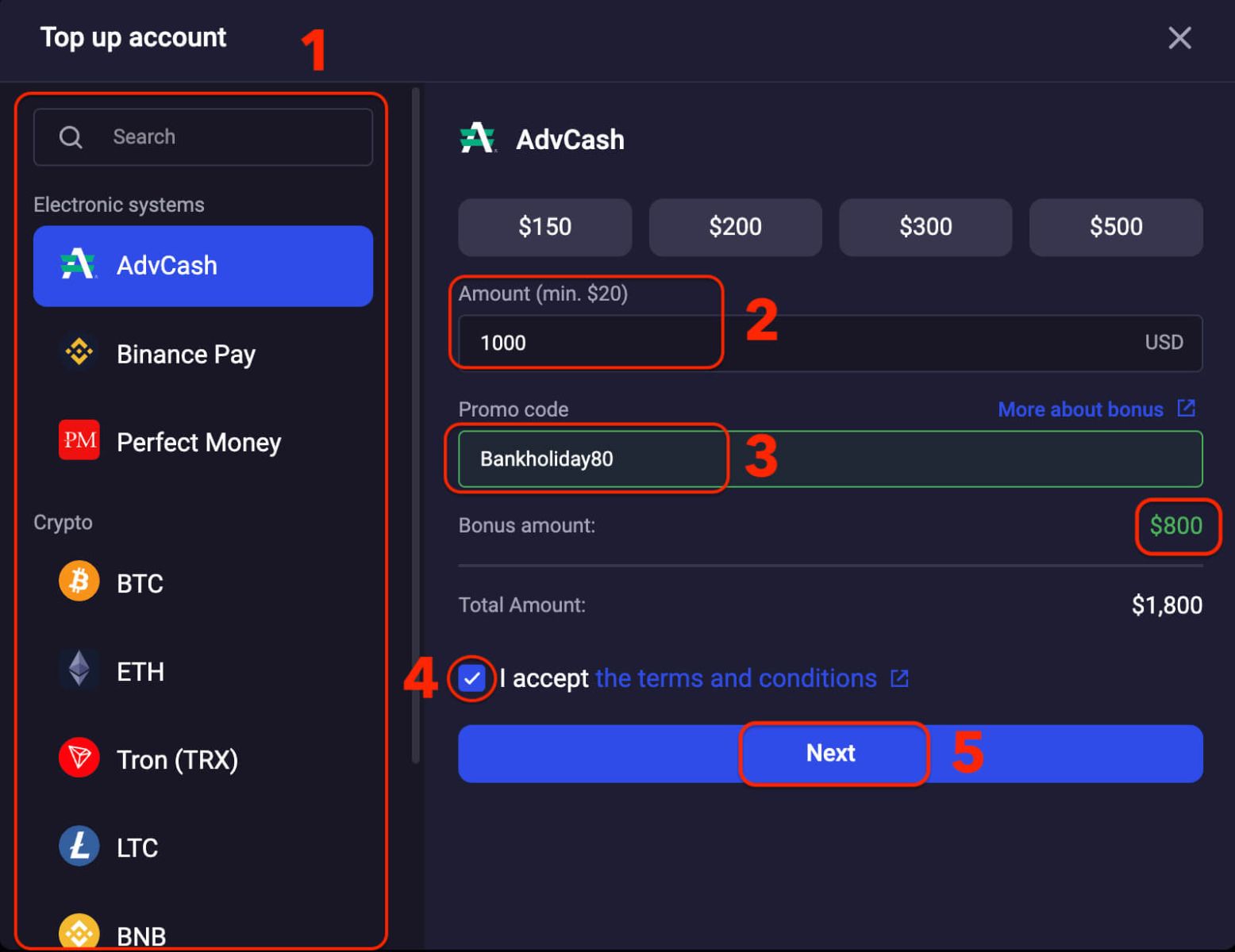 Binolla Deposit Bonus - 80%